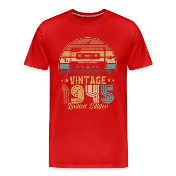 Vintage cassette 1945 - Men's Premium Organic T-Shirt - red - Front - Damien (186cm)