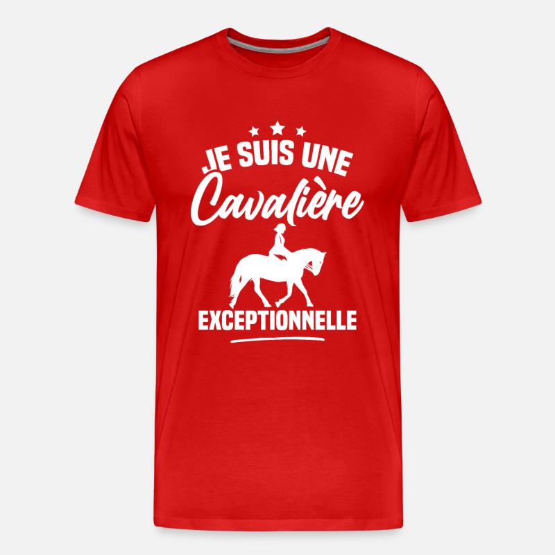 Je suis une cavalière exceptionnelle - T-shirt bio Premium Homme - rouge