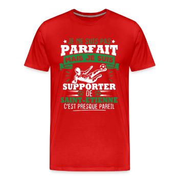 Je suis supporter de Saint Étienne - T-shirt bio Premium Homme - rouge - Devant - Damien (186cm)