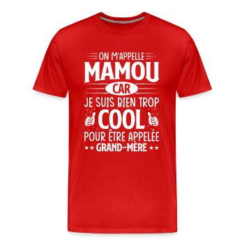 On m'appelle mamou - T-shirt bio Premium Homme - rouge - Devant - Damien (186cm)