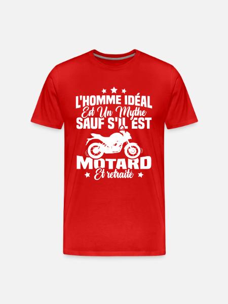 Motard Et Retraité - T-shirt bio Premium Homme - rouge