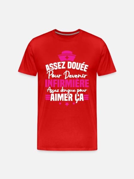 Assez douée pour devenir infirmière - T-shirt bio Premium Homme - rouge