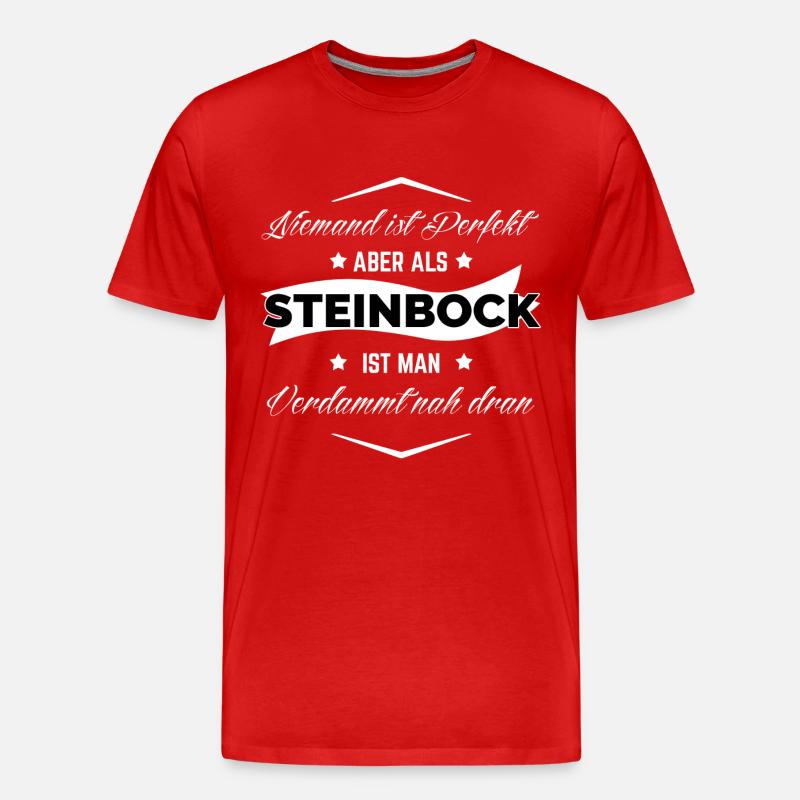 STEINBOCK IST PERFEKT - Männer Premium Bio T-Shirt - Rot