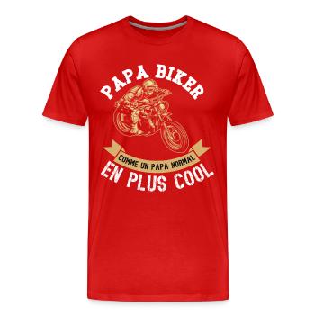 papa biker - T-shirt bio Premium Homme - rouge - Devant - Damien (186cm)