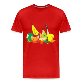 Ermordetes Obst - Männer Premium Bio T-Shirt - Rot - Vorne - Damien (186cm)