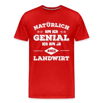 Landwirt - Männer Premium Bio T-Shirt - Rot - Vorne - Damien (186cm)