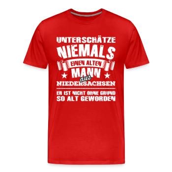 Niedersachsen - Männer Premium Bio T-Shirt - Rot - Vorne - Damien (186cm)