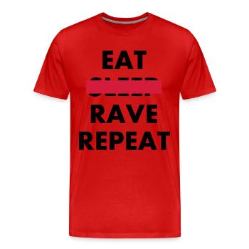 EAT SLEEP RAVE REPEAT - Men's Premium Organic T-Shirt - red - Front - Damien (186cm)