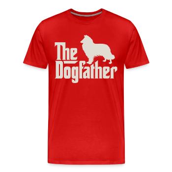The Dogfather - Collie, Langhaarcollie - Männer Premium Bio T-Shirt - Rot - Vorne - Damien (186cm)
