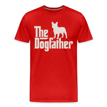 The Dogfather - Französische Bulldogge Frenchie - Männer Premium Bio T-Shirt - Rot - Vorne - Damien (186cm)