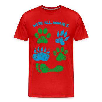 Wir sind alle Tiere von United Vegans - Männer Premium Bio T-Shirt - Rot - Vorne - Damien (186cm)