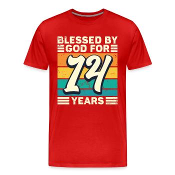 14 Geburtstag Geschenk Jahre Lustig Spruch - Männer Premium Bio T-Shirt - Rot - Vorne - Damien (186cm)
