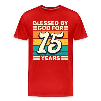 15 Birthday Gift Years Funny Saying - Men's Premium Organic T-Shirt - red - Front - Damien (186cm)