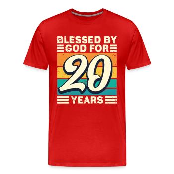 20 Geburtstag Geschenk Jahre Lustig Spruch - Männer Premium Bio T-Shirt - Rot - Vorne - Damien (186cm)