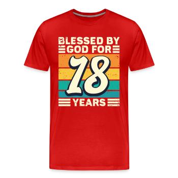 18 années de cadeaux d’anniversaire drôle de dicton - T-shirt bio Premium Homme - rouge - Devant - Damien (186cm)