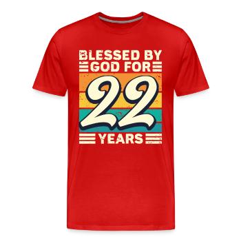 22 années de cadeaux d’anniversaire drôle de dicton - T-shirt bio Premium Homme - rouge - Devant - Damien (186cm)