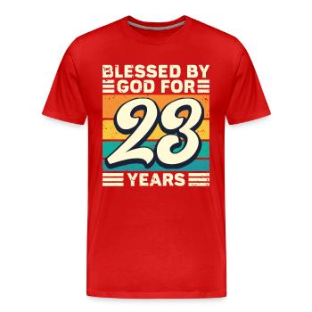 23 Birthday Gift Years Funny Saying - Men's Premium Organic T-Shirt - red - Front - Damien (186cm)