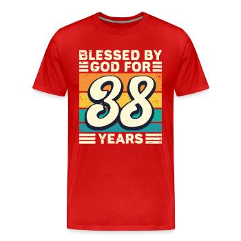 38 Birthday Gift Years Funny Saying - Men's Premium Organic T-Shirt - red - Front - Damien (186cm)