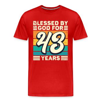43 Birthday Gift Years Funny Saying - Men's Premium Organic T-Shirt - red - Front - Damien (186cm)
