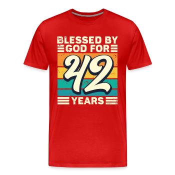 46 Birthday Gift Years Funny Saying - Men's Premium Organic T-Shirt - red - Front - Damien (186cm)