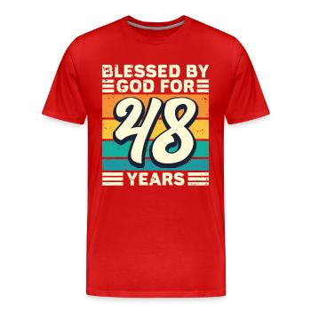 48 Birthday Gift Years Funny Saying - Men's Premium Organic T-Shirt - red - Front - Damien (186cm)