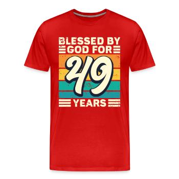 49 Birthday Gift Years Funny Saying - Men's Premium Organic T-Shirt - red - Front - Damien (186cm)