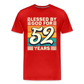 52 années de cadeaux d’anniversaire drôle de dicton - T-shirt bio Premium Homme - rouge - Devant - Damien (186cm)