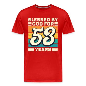53 Birthday Gift Years Funny Saying - Men's Premium Organic T-Shirt - red - Front - Damien (186cm)