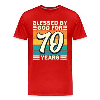 70 Birthday Gift Years Funny Saying - Men's Premium Organic T-Shirt - red - Front - Damien (186cm)