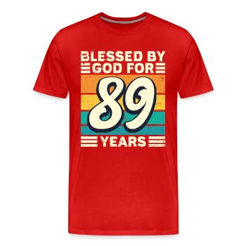 89 Birthday Gift Years Funny Saying - Men's Premium Organic T-Shirt - red - Front - Damien (186cm)