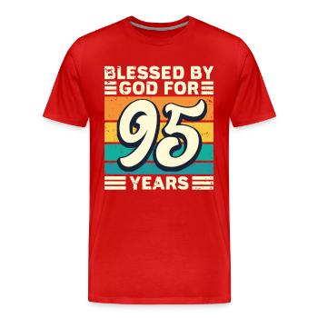 95 Birthday Gift Years Funny Saying - Men's Premium Organic T-Shirt - red - Front - Damien (186cm)