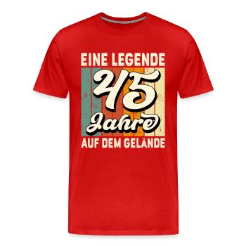 Jubiläum 45 Jahre Geschenk Arbeit Lustig Spruch - Männer Premium Bio T-Shirt - Rot - Vorne - Damien (186cm)