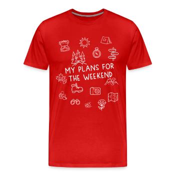 Hiking Nature Mountains Gift Hike - Men's Premium Organic T-Shirt - red - Front - Damien (186cm)