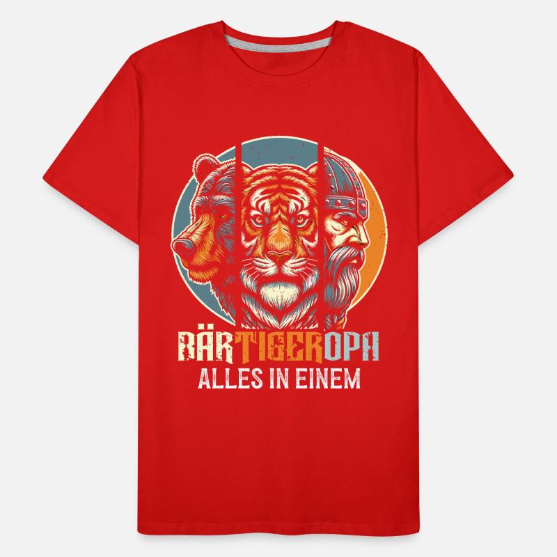 BärtigerOpa Bär Tiger Opa Geschenk Bart Bartträger Männer Premium Bio T-Shirt