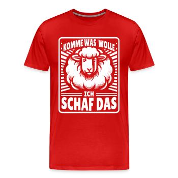 Schaf Motivation Prüfung Glück Spruch Geschenk - Männer Premium Bio T-Shirt - Rot - Vorne - Damien (186cm)