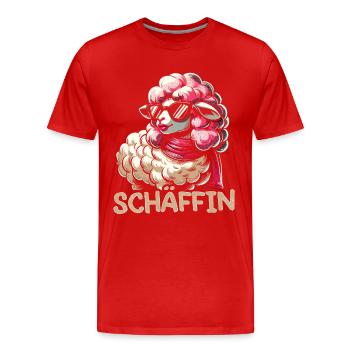 Chef Chefin Schaf Geschenk Schäfin Spruch - Männer Premium Bio T-Shirt - Rot - Vorne - Damien (186cm)
