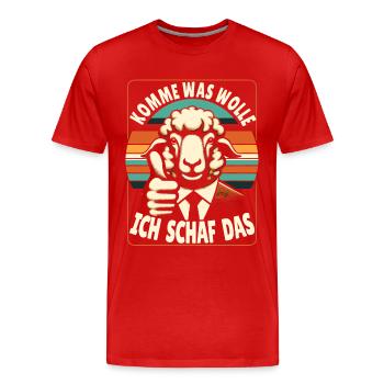 Schaf Motivation Prüfung Glück Spruch Geschenk - Männer Premium Bio T-Shirt - Rot - Vorne - Damien (186cm)