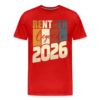Rente Geschenk 2026 Rentner Ruhestand Spruch - Männer Premium Bio T-Shirt - Rot - Vorne - Damien (186cm)