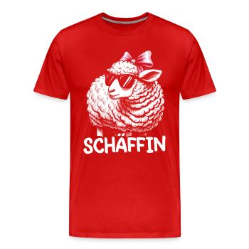 Chef Chefin Schaf Geschenk Schäfin Spruch - Männer Premium Bio T-Shirt - Rot - Vorne - Damien (186cm)