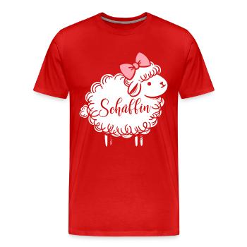 Chef Chefin Schaf Geschenk Schäfin Spruch - Männer Premium Bio T-Shirt - Rot - Vorne - Damien (186cm)