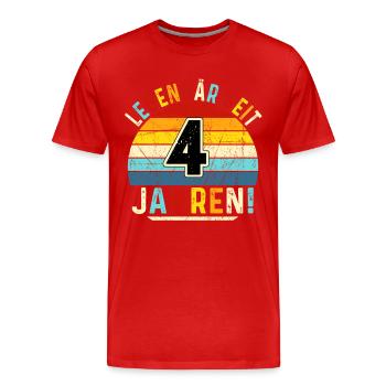 4 Years Gift 4th Birthday Boy Girl - Men's Premium Organic T-Shirt - red - Front - Damien (186cm)