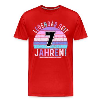 7 Years Gift 7th Birthday Boy Girl - Men's Premium Organic T-Shirt - red - Front - Damien (186cm)