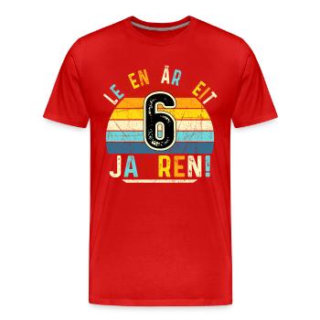 6 Years Gift 6th Birthday Boy Girl - Men's Premium Organic T-Shirt - red - Front - Damien (186cm)