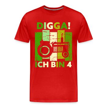 4. Geburtstag Junge Traktor Geschenk Landwirt - Männer Premium Bio T-Shirt - Rot - Vorne - Damien (186cm)