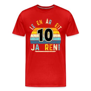 10 Years Gift 10th Birthday Boy Girl - Men's Premium Organic T-Shirt - red - Front - Damien (186cm)