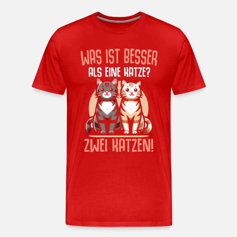 Katze Katzen Geschenk Sprüche Lustig - Männer Premium Bio T-Shirt - Rot