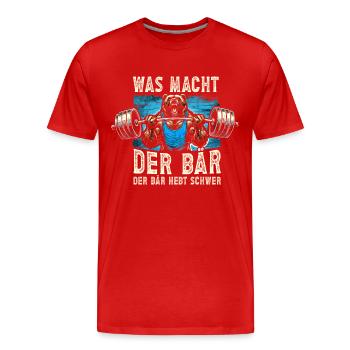 Bodybuilding Bodybuilder Fitness Geschenk Muskeln - Männer Premium Bio T-Shirt - Rot - Vorne - Damien (186cm)