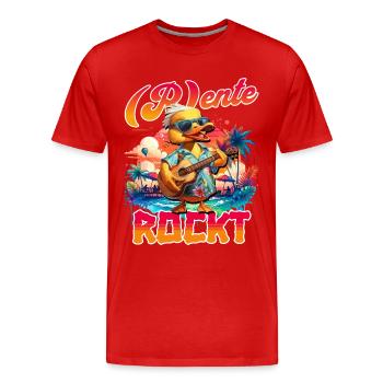 Rentner Rente Sprüche Geschenk Lustig - Männer Premium Bio T-Shirt - Rot - Vorne - Damien (186cm)