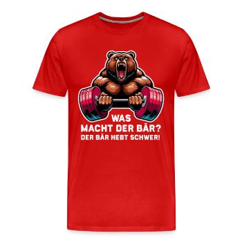 Bodybuilding Bodybuilder Fitness Geschenk Muskeln - Männer Premium Bio T-Shirt - Rot - Vorne - Damien (186cm)