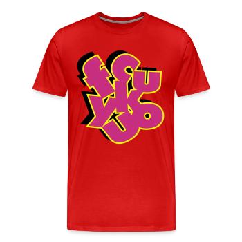fcukyuo_3C_3D - Men's Premium Organic T-Shirt - red - Front - Damien (186cm)